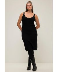 Studio Untold - Jerseykleid Strickkleid Straight Shape Trägerform V-Ausschnitt - Lyst