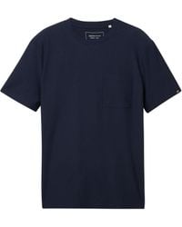 Tom Tailor - Kurzarmshirt structured t-shirt with pocket - Lyst