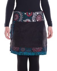 Vishes - Minirock Warmer Wickelrock Rock zum Wickeln mit Druckknöpfen Mandalas Alternative Bekleidung - Lyst