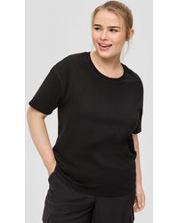 QS - Kurzarmshirt T-Shirt aus reiner Baumwolle - Lyst