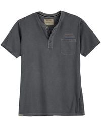 Redfield - Rundhalsshirt XXL Henley T-Shirt Brusttasche anthrazit used - Lyst