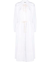 Jil Sander - Vestido de algodón con escote redondo - Lyst