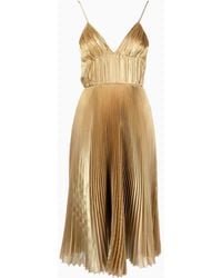 Prada - Vestido midi plisado de voile técnico - Lyst