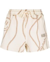 Ganni - Shorts deportivos con logo bordado en forma de cuerda - Lyst