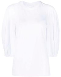 Chloé - Camiseta con cuello redondo y logo bordado - Lyst