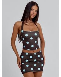 Outcast - Lula Reversible Mini Skirt And Chocolate Polka Dot - Lyst