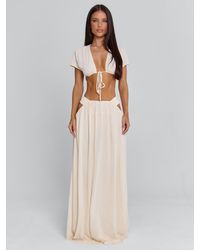 Outcast - Soleia Maxi Skirt Cream - Lyst