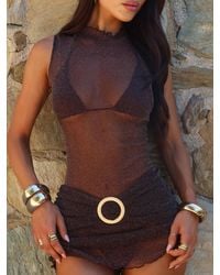 Outcast - Ziane Mini Dress Chocolate - Lyst