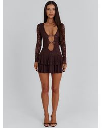 Outcast - Santana Long Sleeve Mini Dress Chocolate - Lyst
