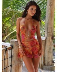 Outcast - Niki Mini Dress Golden Crystal - Lyst