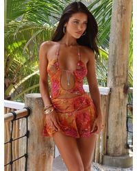 Outcast - Niki Mini Dress Golden Crystal - Lyst
