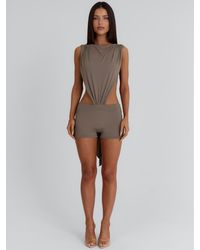 Outcast - Jamya Playsuit Stone - Lyst