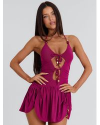 Outcast - Krisden Mini Dress Plum - Lyst
