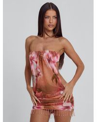 Outcast - Zelina Mini Dress Kinsea Peach - Lyst