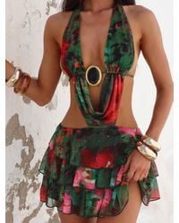 Outcast - Chavi Mini Dress Ruby Hibiscus - Lyst
