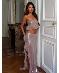 Outcast - Zelie Maxi Skirt Dusty - Lyst
