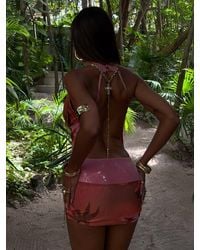 Outcast - Beverly Mini Dress Kinsea Peach - Lyst