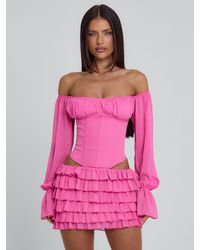 off the shoulder tea dress Off-The-Shoulder Tea-Length Jacquard Dress – John Paul Ataker