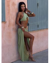 Outcast - Kayley Maxi Skirt Sage - Lyst