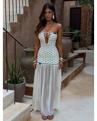 Outcast - Giana Maxi Dress Cream Polka Dot - Lyst