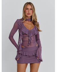 Outcast - Avaline Mini Dress Dusty - Lyst