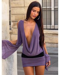 Outcast - Pearla Mini Dress Dusty - Lyst