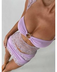 Outcast - Calista Mini Dress Lilac - Lyst