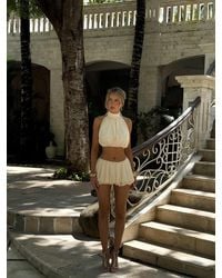 Outcast - Anahi Mini Skirt Buttercream - Lyst