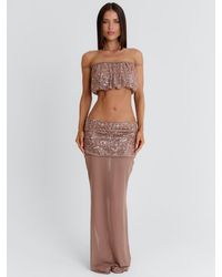 Outcast - Patience Crop Top Taupe - Lyst