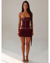 Outcast - Desiree Mini Dress Burgundy - Lyst