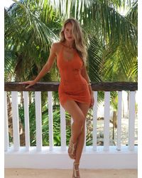 Outcast - Iggy Mini Dress Rust - Lyst