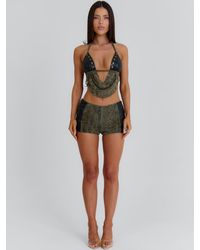 Outcast - Braidy Crop Top Khaki - Lyst