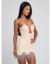 Outcast Uma Mini Dress Ivory in Gray | Lyst