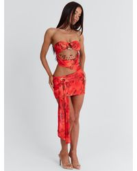 knee length dresses for ladies Decadent Daze Beaded Mini Dress Burgundy main image 0