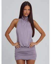 knee length dresses for ladies Sndys Sonia High Neck Mini Dress in White main image 0