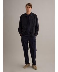 Piombo Contemporary - Shacket Nera Impermeabile Con Chiusura A Bottoni Regular Fit, Uomo, Taglia - Lyst
