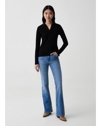 OVS - Ovs T-Shirt A Maniche Lunghe Con Scollo A Polo, Donna, Taglia - Lyst