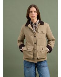Piombo - Shacket Regular Fit Con Colletto A Contrasto, Donna, Taglia - Lyst