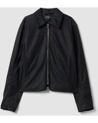 OVS - Giacca Nera Con Zip E Colletto Slim Fit, Donna, Taglia - Lyst