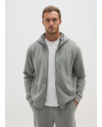 OVS - Felpa Grigia Regular Fit Con Cappuccio E Zip, Uomo, Taglia - Lyst