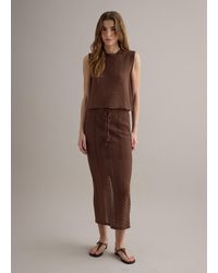Piombo - Gonna Lunga Regular Fit Con Design Traforato, Donna, Taglia - Lyst