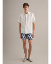 Piombo - Boxer Mare Bianco E Blu Con Fantasia Floreale, Uomo, Taglia - Lyst