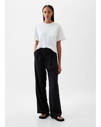 Gap - Pantalone wide leg vita alta con pinces - Lyst