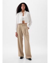 Gap - Pantalone wide leg vita alta con pinces - Lyst