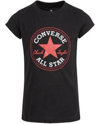 Converse - T-Shirt Slim Fit Stampa Glitter Logo Chuck Patch, , , Taglia - Lyst