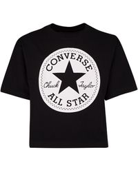 Converse - T-Shirt Cropped Con Stampa Logo Chuck Patch, , , Taglia - Lyst