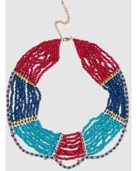 Piombo - Collana Girocollo Color Block Con Perline, Donna, Taglia - Lyst