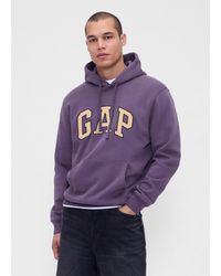 Gap - Felpa Viola Con Cappuccio, Uomo, Taglia - Lyst