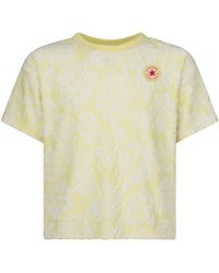 Converse - T-Shirt Crop Jacquard Con Logo Chuck Patch, , , Taglia - Lyst