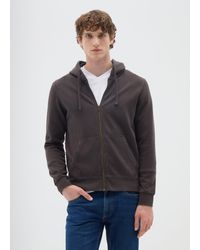 OVS - Ovs Felpa Marrone Con Cappuccio E Zip, Uomo, Taglia - Lyst